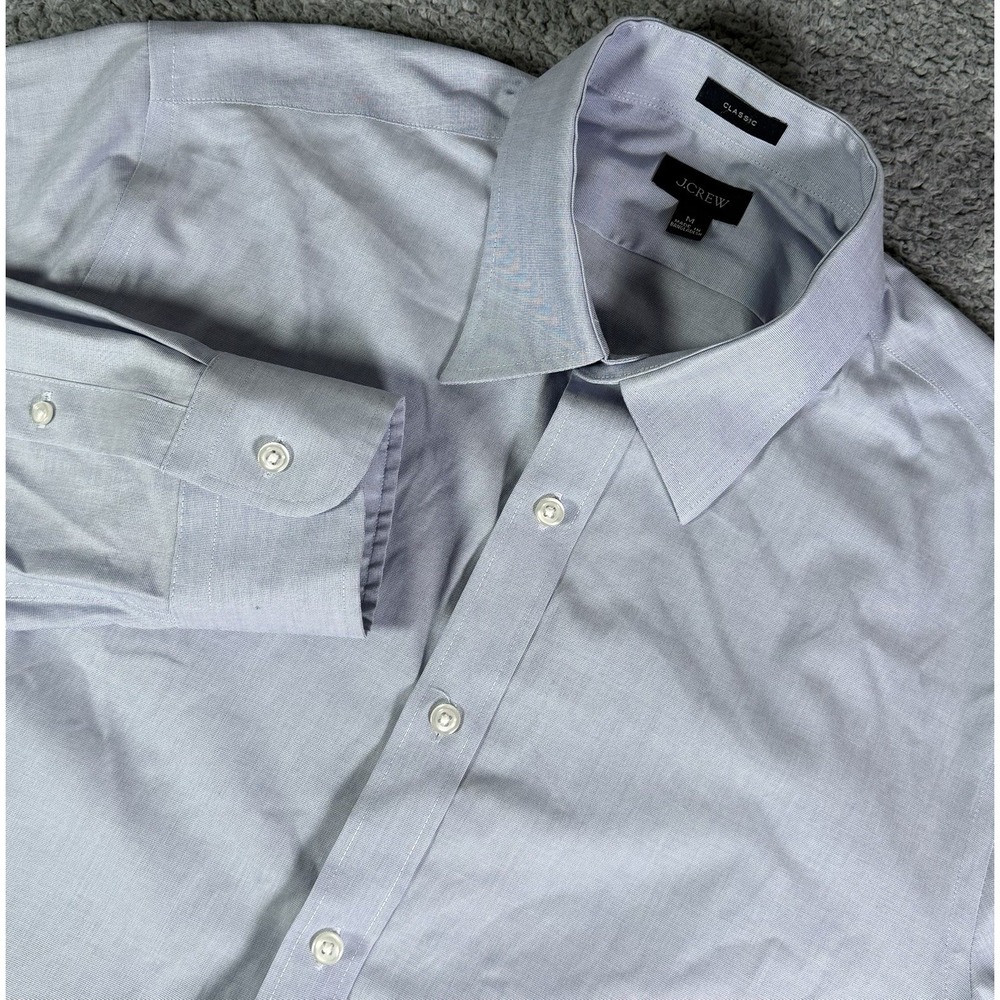 J.Crew Classic Fit Light Blue Dress Shirt Men's Medium Cotton Stretch Preppy